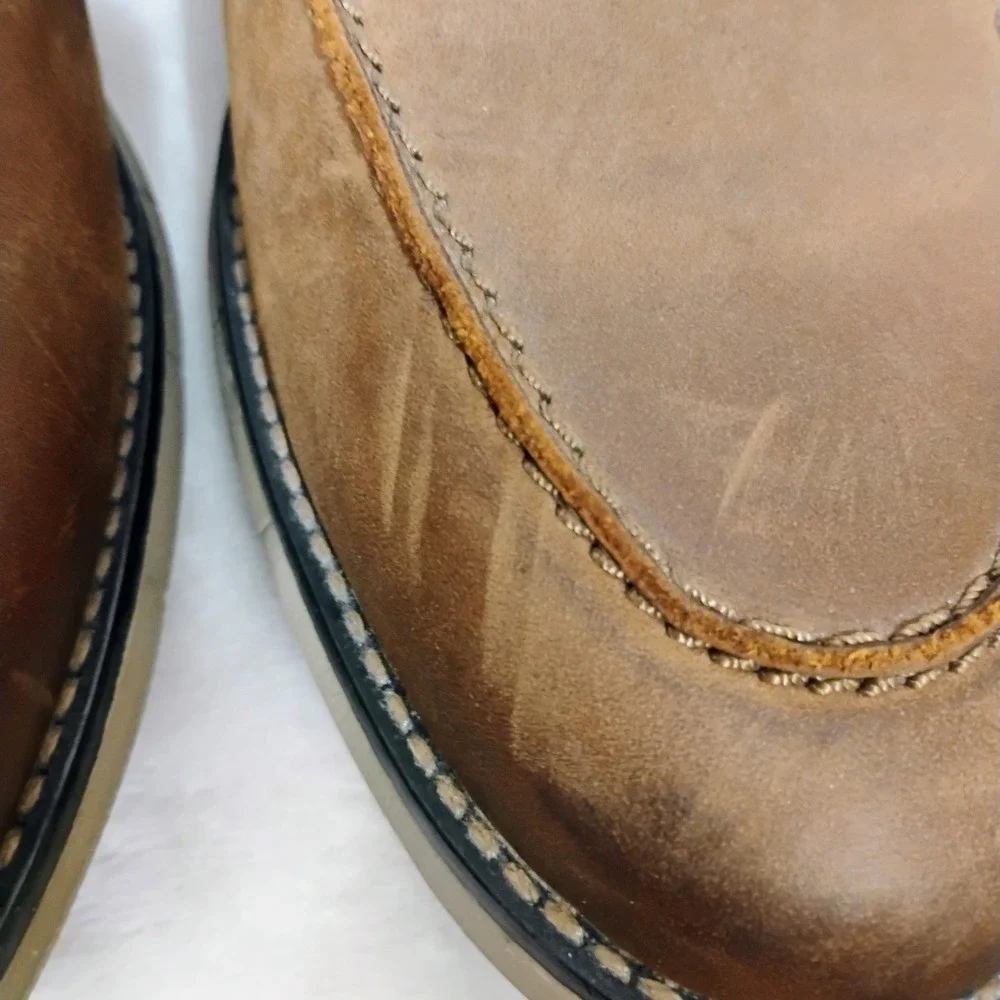Johnston & Murphy McGuffey Penny Loafer Brown Leather Mens 8 M Sheepskin